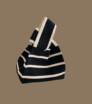 Knitted Tote Bag With Cute Designs Soft Polyester Casual