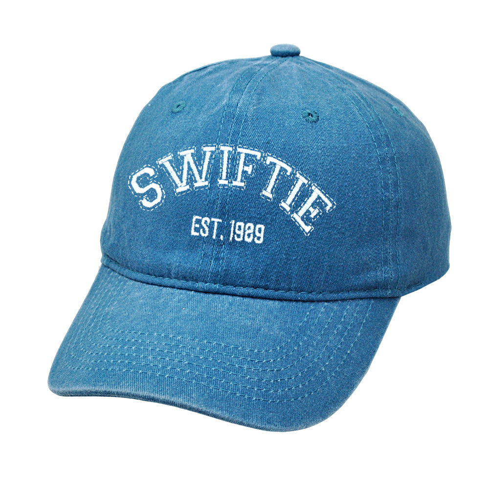 Letter Enbroidered Washed Simple Baseball Caps