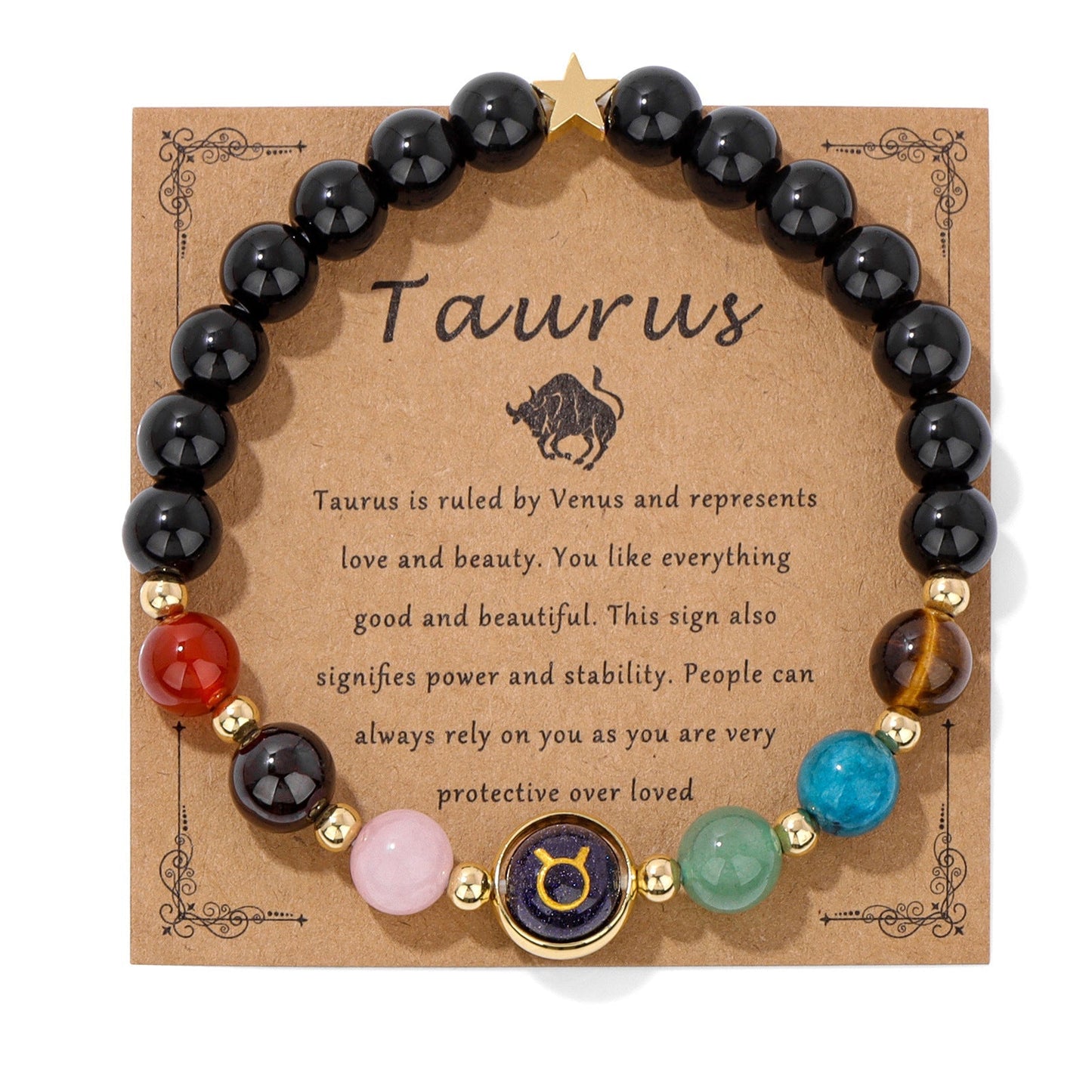 Vintage 12 Constellations Stone Beaded Bracelets