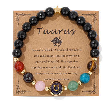 Vintage 12 Constellations Stone Beaded Bracelets