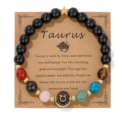 Vintage 12 Constellations Stone Beaded Bracelets