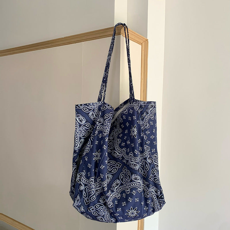 Casual Floral Canvas Tote Bag Stylish Shoulder Bag