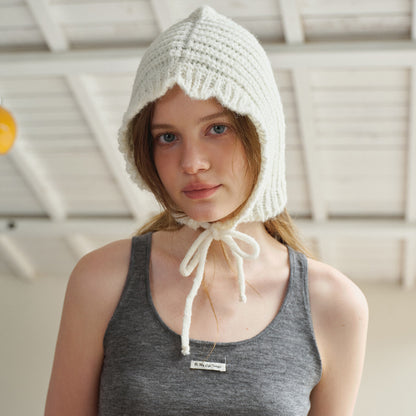 Women's Irregular Lace Knit Wool Beanie