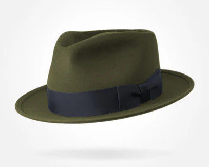 Classic Wool Felt Fedora Hat for Autumn and Winter