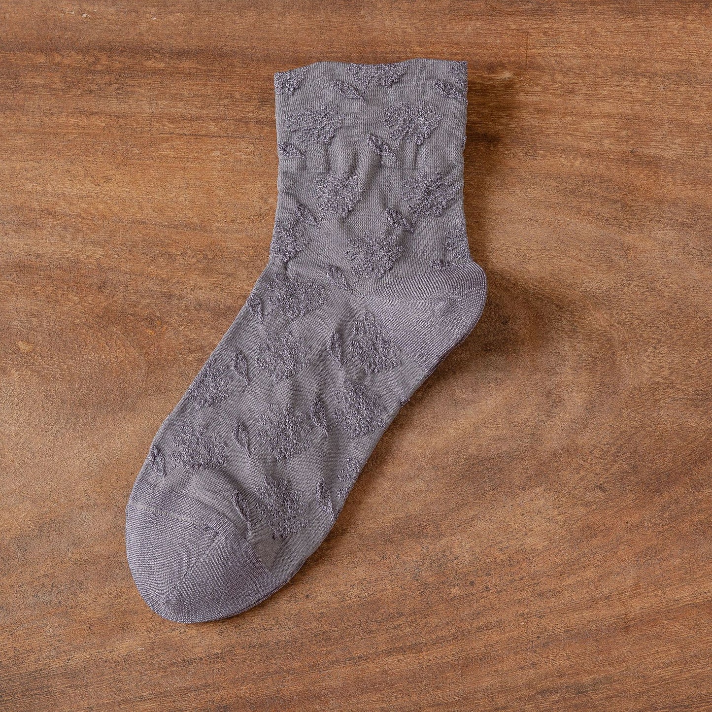 Rufia - Embossed Wide-Cuff Mid-Calf Socks