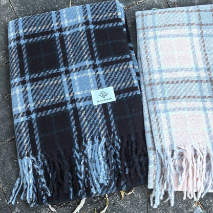 Classic Plaid Thicken Warm Christmas Theme Shawl