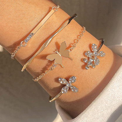 Vintage Geometric Twist Alloy Bracelet For Women
