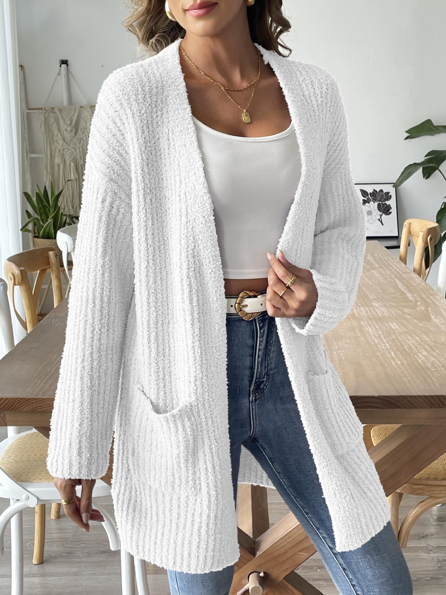 Women鈥檚 Casual Knit Cardigan With Pockets