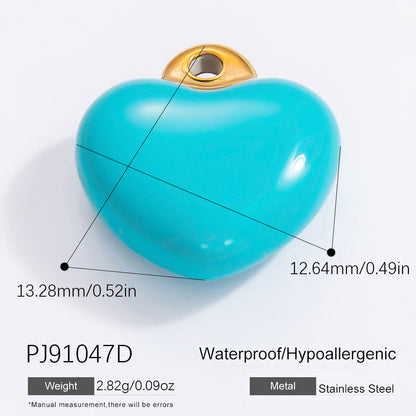 Colorful Heart Moon Pendant Charm Stainless Steel DIY Earrings