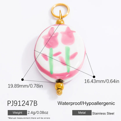 Heart-Shaped Stainless Steel 18K Gold Necklace Pendant DIY Jewelry