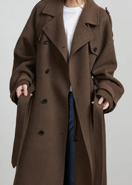 Classic Double Breasted Wool Overcoat With Tailored Fit