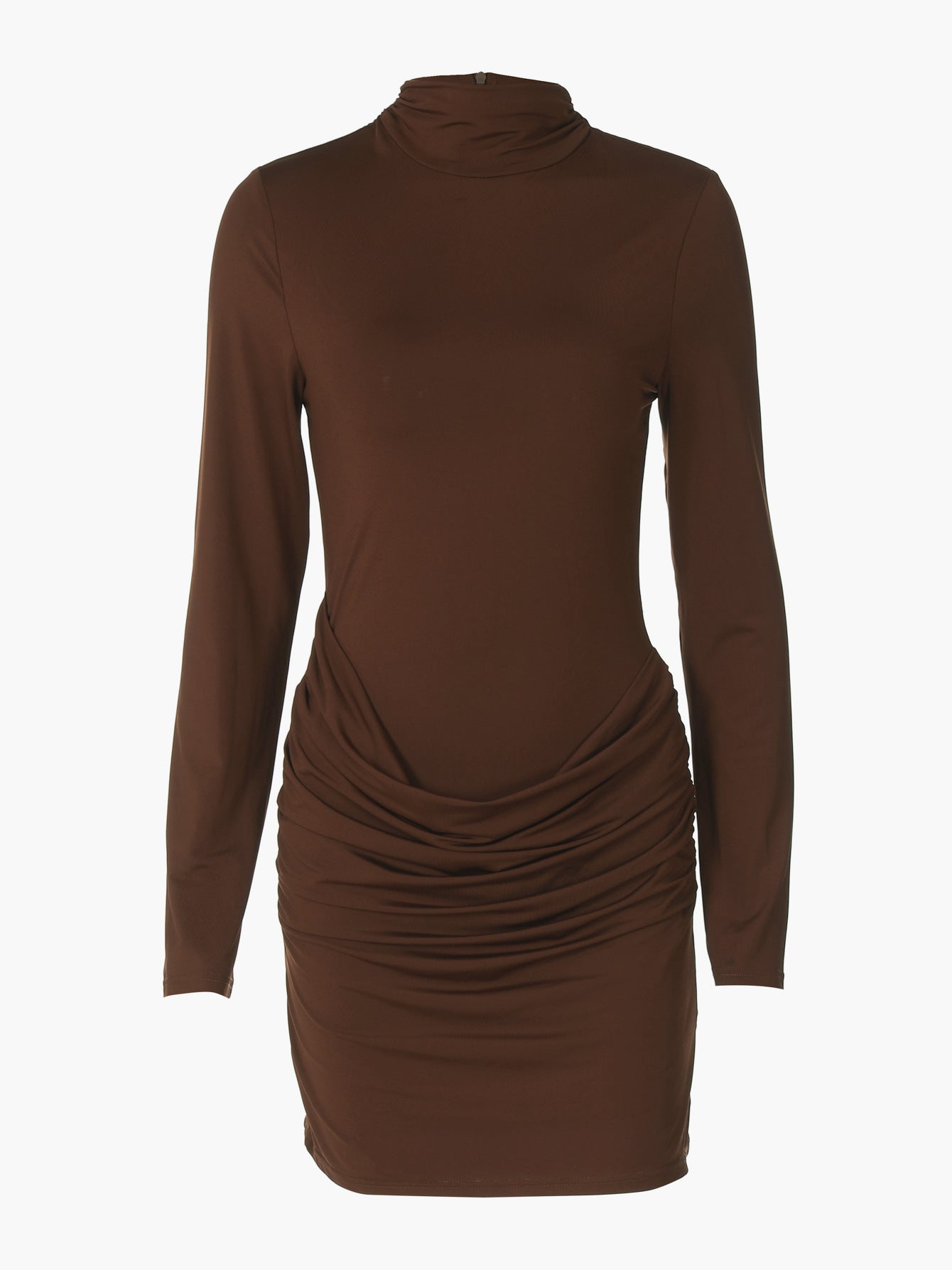 Trendy Zipper Back Bodycon Dress in Solid Colors