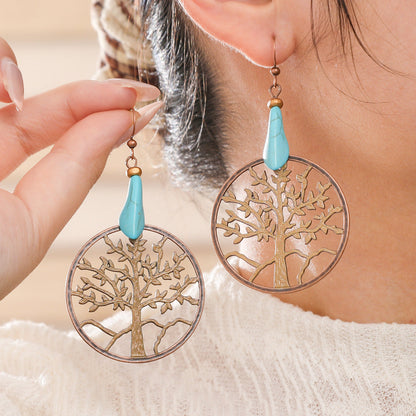 Vintage Bohemian Tassel Earrings with Hollow Design