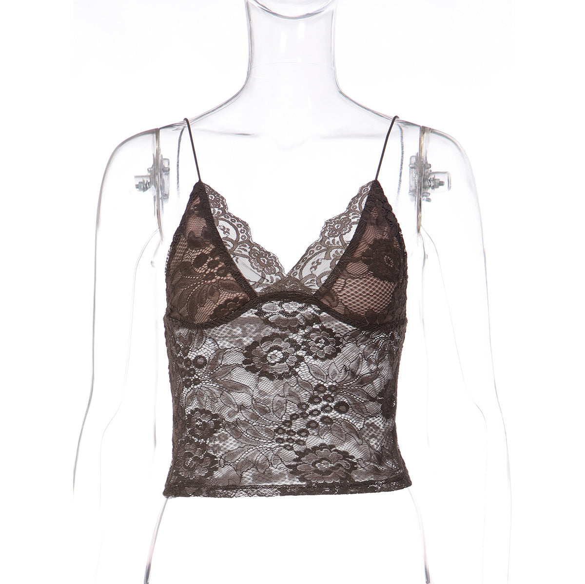 Sexy Lace Camisole Top Slim Fit Deep V Neck Tank