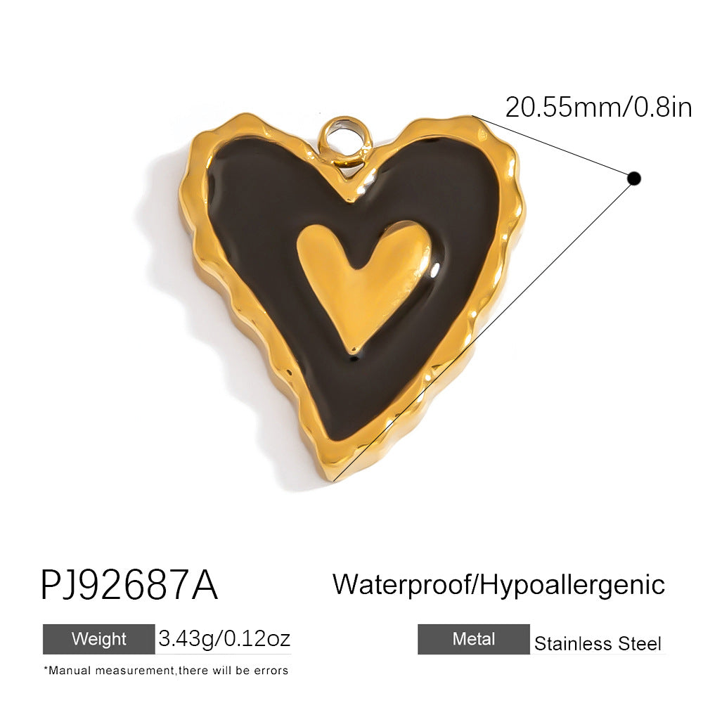 Heart Flower Pendant Accessories 18K Gold Plated Stainless Steel Jewelry