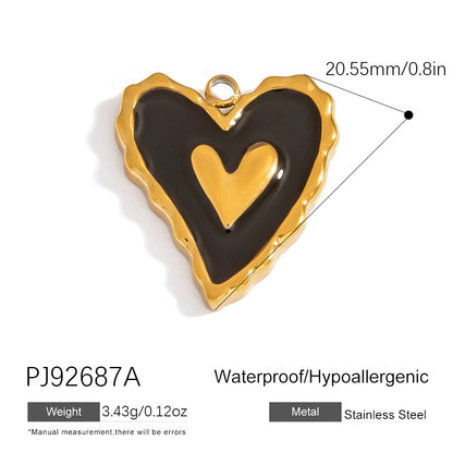 Heart Flower Pendant Accessories 18K Gold Plated Stainless Steel Jewelry