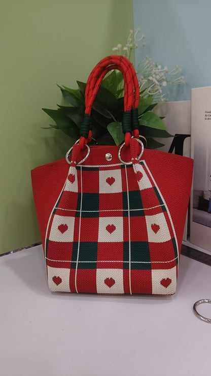 Cute Reindeer Portable Christmas Woven Gift Bag