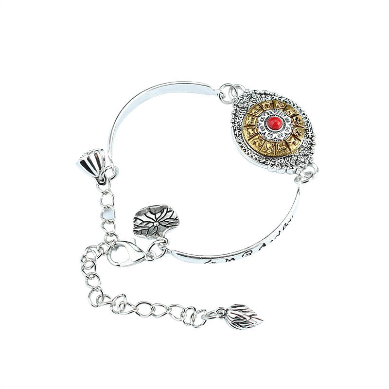 National Style The Eight Trigrams Of Zodiac Sign Rotated The Six Character Mantra Bracelet