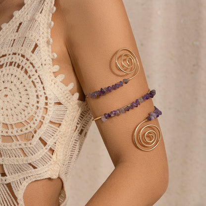 Vintage Irregular Beaded Line Arm Cuff