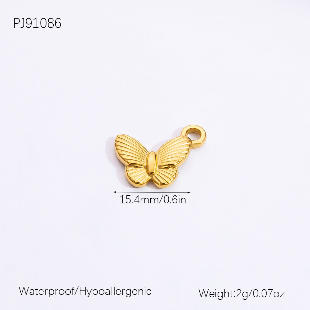 Heart Shaped Ocean Necklace Stainless Steel 18k Gold Pendant