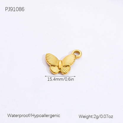 Heart Shaped Ocean Necklace Stainless Steel 18k Gold Pendant