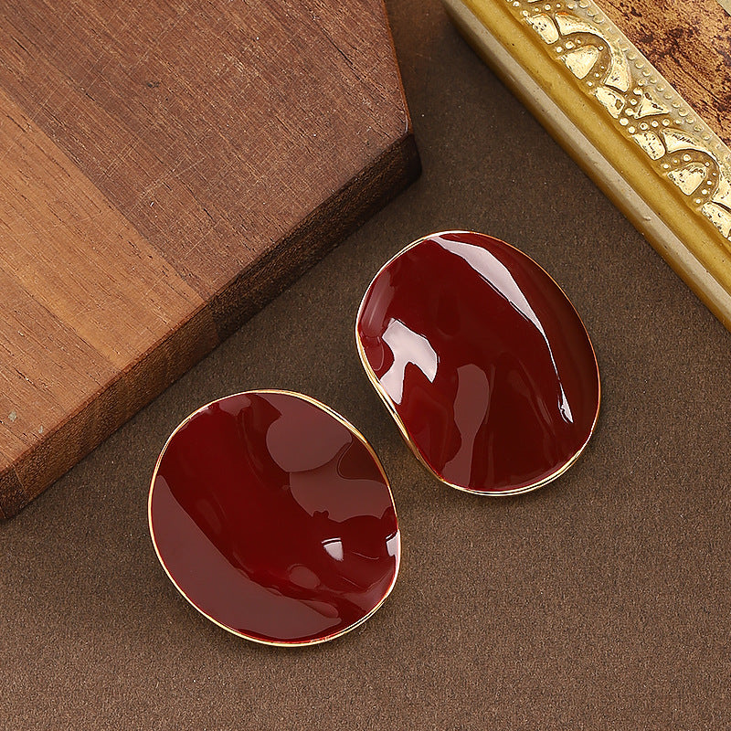 French Style Elegant Irregular Wave Drop Earrings High-End Aesthetic