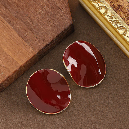 French Style Elegant Irregular Wave Drop Earrings High-End Aesthetic