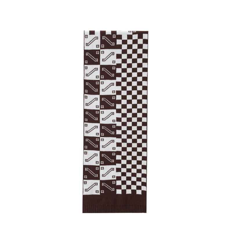 Minimalist Knit Plaid Cozy Soft Winter Scarf