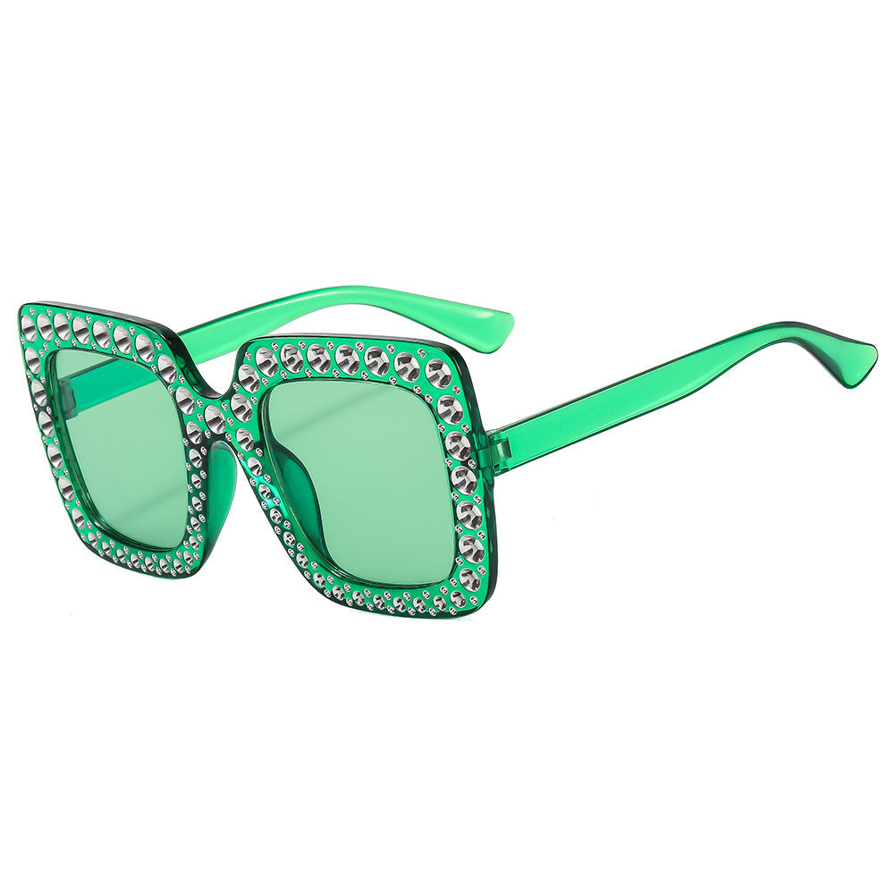Colorful Disco Party Diamond Frame Sunglasses Retro Style