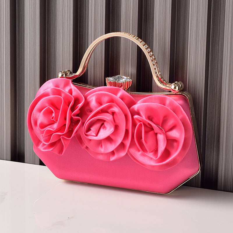 New Silk Floral Evening Clutch Bag for Parties