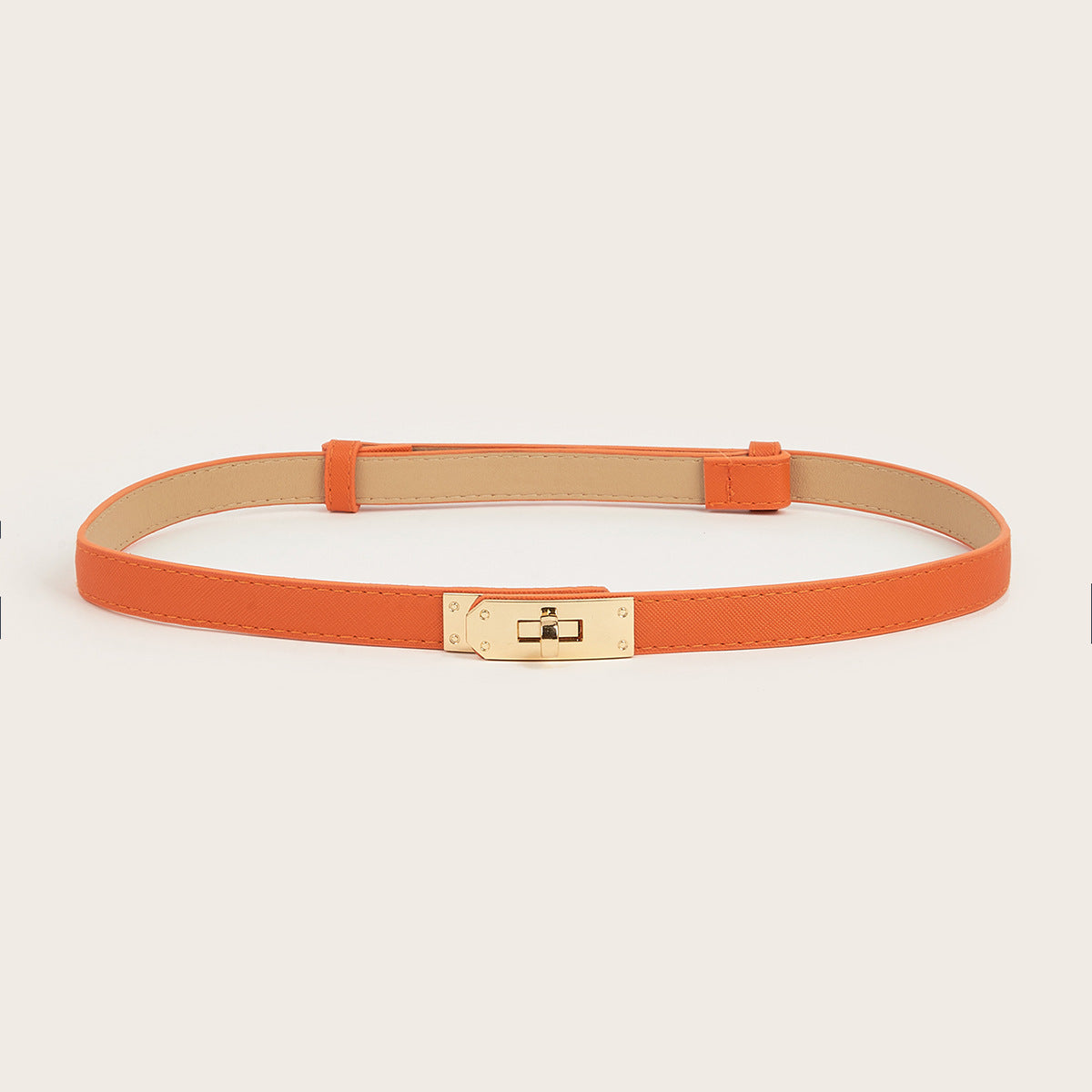Simple Elegant Fine Leather Metal Belt