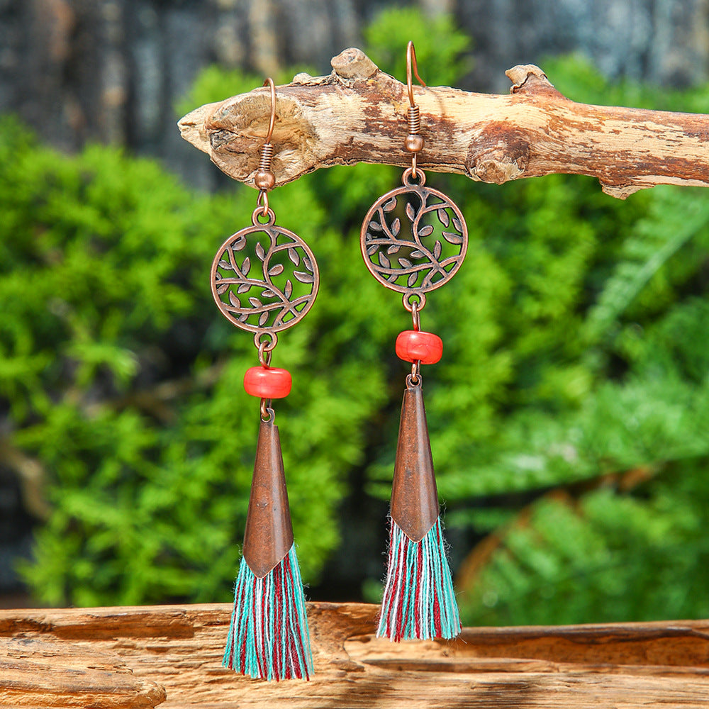 Bohemian Vintage Tassel Earrings Set Handmade Zinc Alloy Accessories