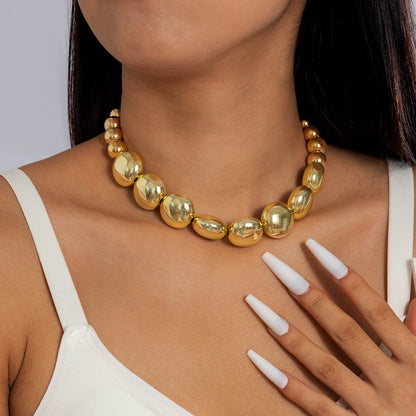 Trendy Ccb Letter Choker Necklace With Handmade Pearl Bow