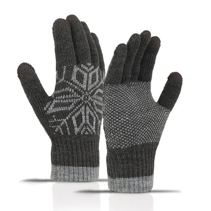 Men's Touchscreen Knitted Gloves Warm Thickened Winter Sports Gloves