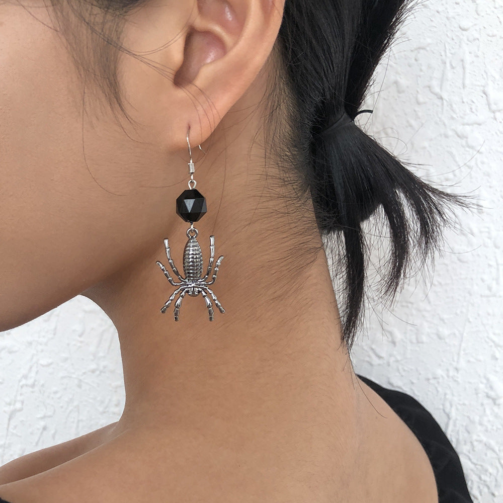 New Spider Earrings Halloween Exaggerated Diablo European And American Earrings Personality Funny Design Sense Earrings