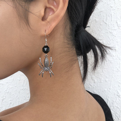 New Spider Earrings Halloween Exaggerated Diablo European And American Earrings Personality Funny Design Sense Earrings