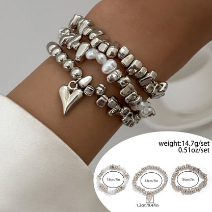 Heart Shaped Pendant Necklace Trendy Casual Alloy Jewelry