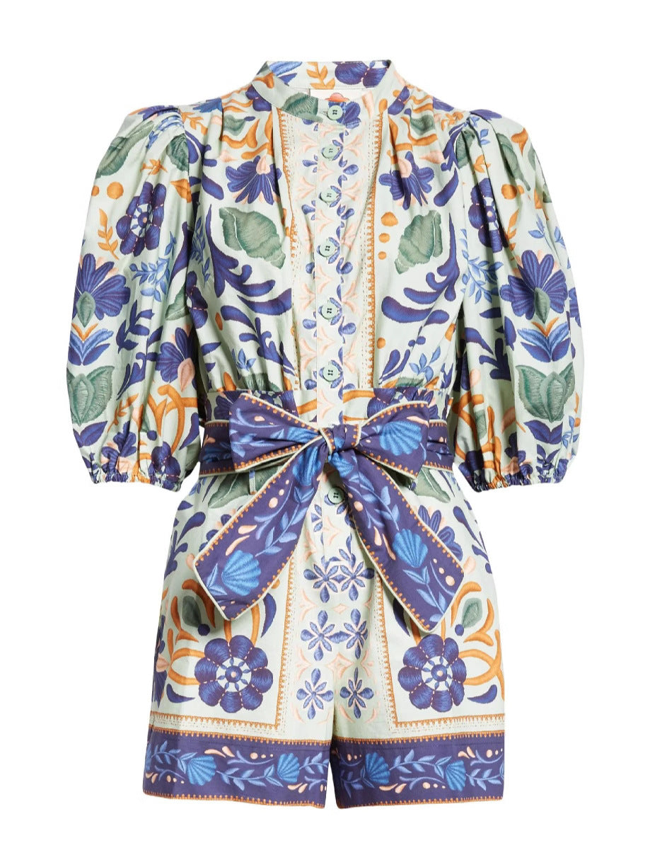 Floral Print Tie-Front Bohemian Jumpsuit for Women