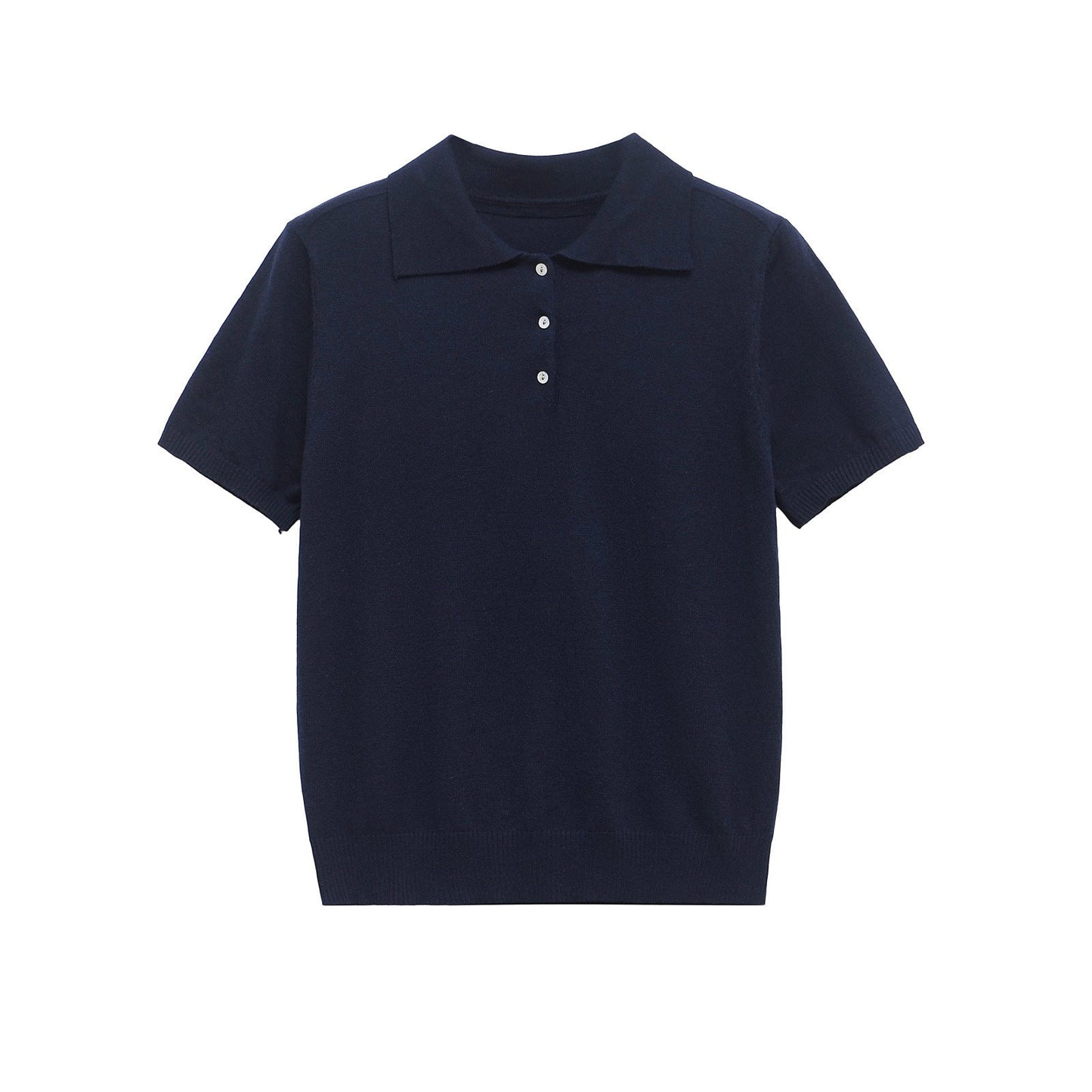 Casual Short Sleeve Plolo Collar Tops
