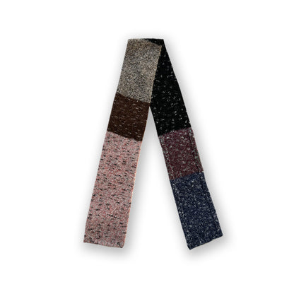 Color Block Knitted Scarf Soft Acrylic Thick Comfortable