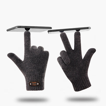 Men's Knit Touchscreen Gloves Stylish Warm Winter Cycling