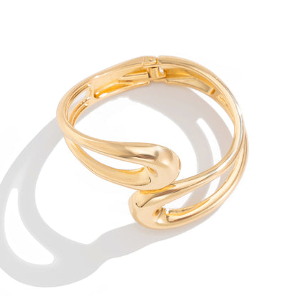 Irregular Layered Alloy Bracelets Set with Water Drop Design
