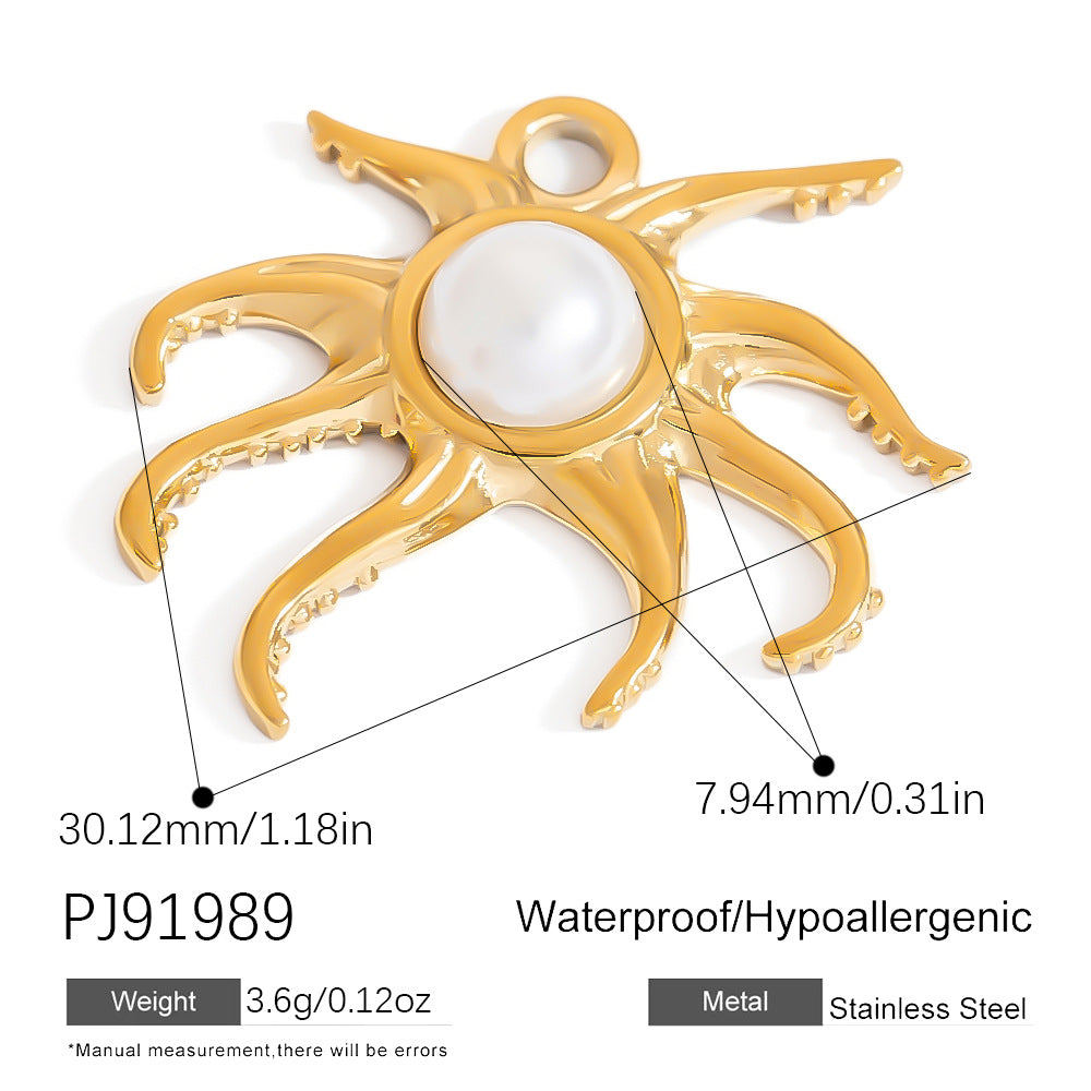 Stainless Steel DIY Ocean Series Coconut Tree Pendant Necklace