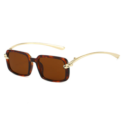Trendy Retro Square Sunglasses with Metal Legs