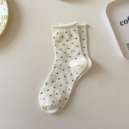 Rufia - Japanese Polka Dot Mid-Calf Socks