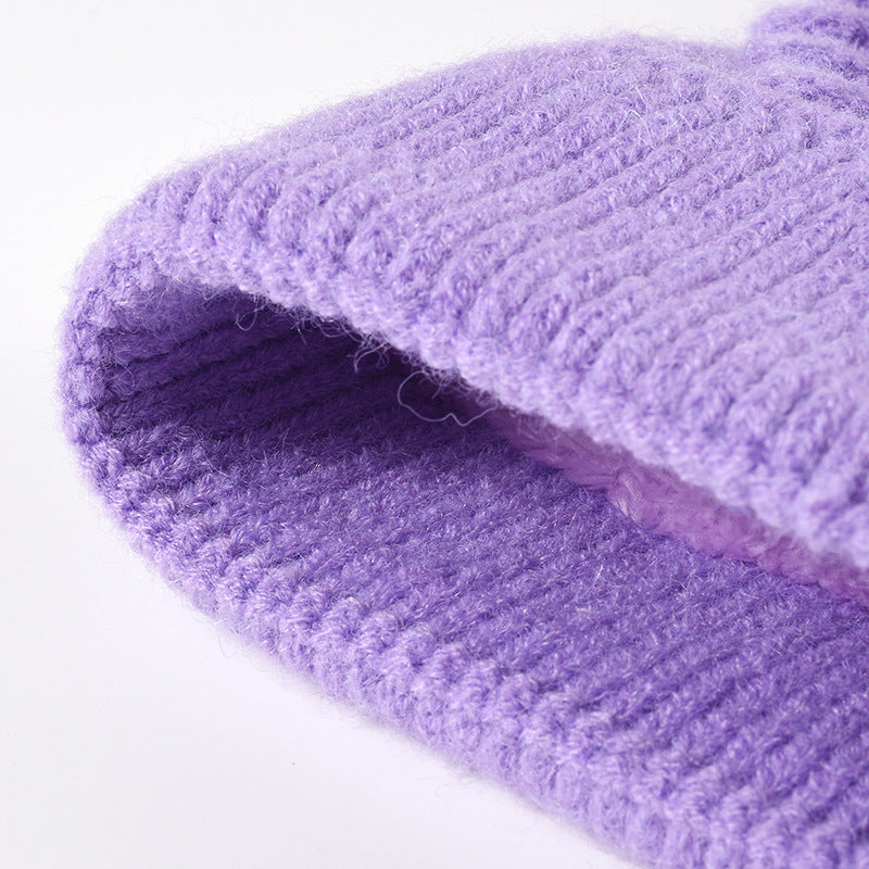 Solid Color Outdoors Pom Beanie