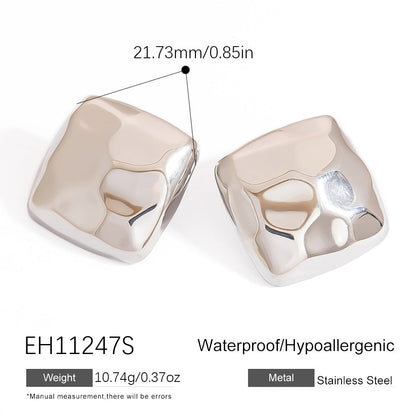 Fashionable Butterfly Bow Stainless Steel Earrings with 18K Gold Plating