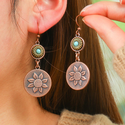 Bohemian Geometric Metal Earrings Creative Design for Women