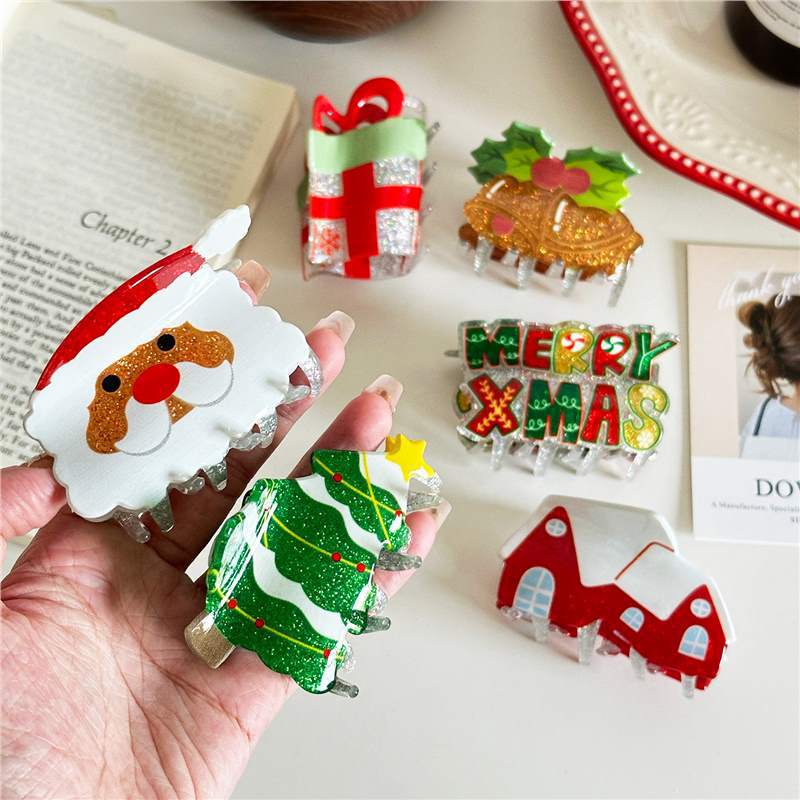 Cute Christmas Tree Geometric Hair Claw