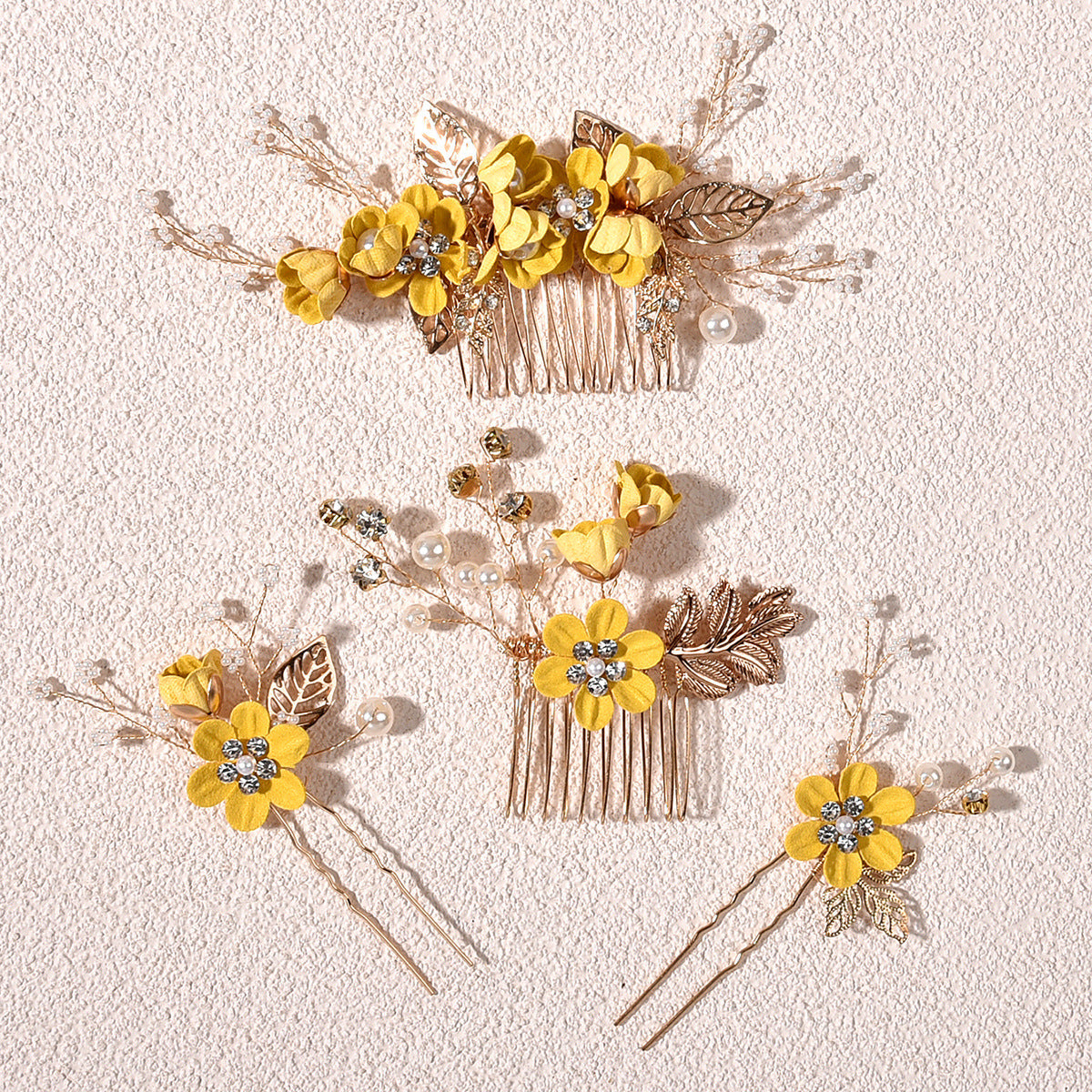 Bridal Floral Hair Accessories Forest Style Blue Flower Hairpin Wedding Hairpiece